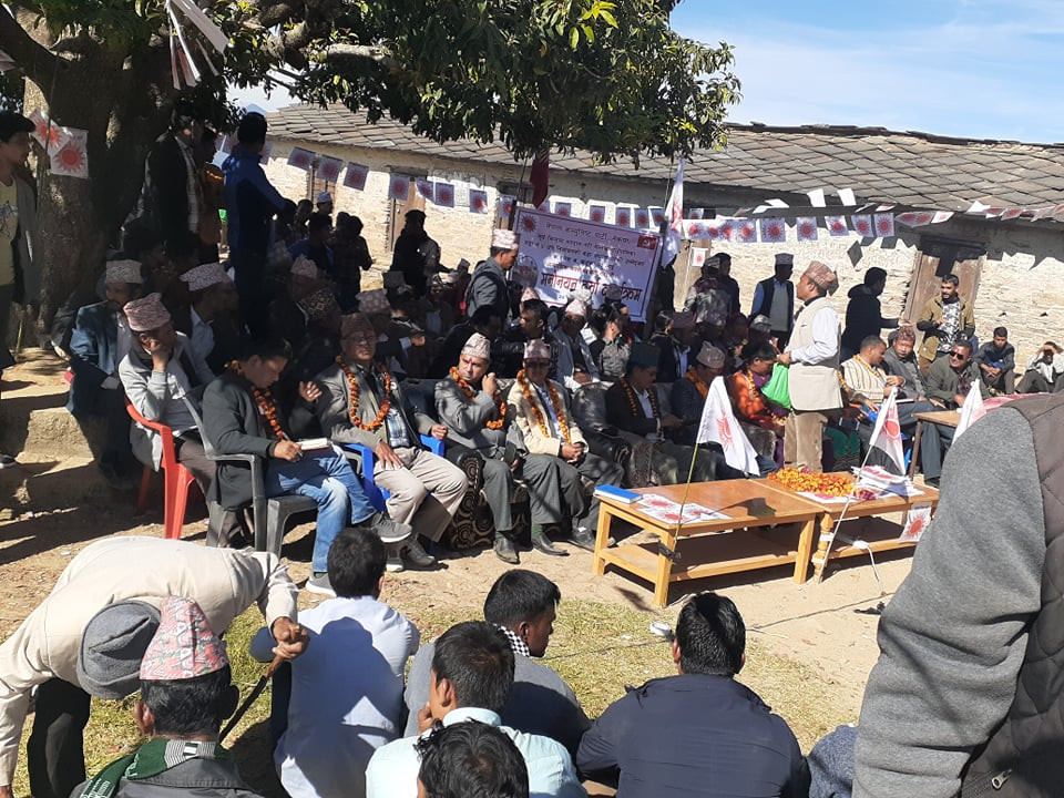 आचारसंहिता विपरित विद्यालयमै नेकपाको चुनावी सभा