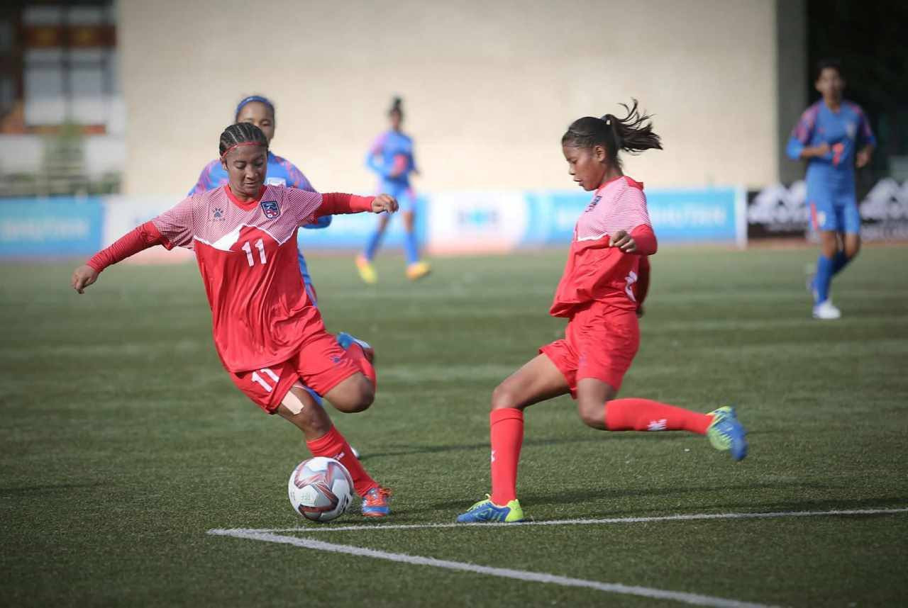 महिला फुटबलमा भारतविरुद्ध नेपाल १–० ले पछि