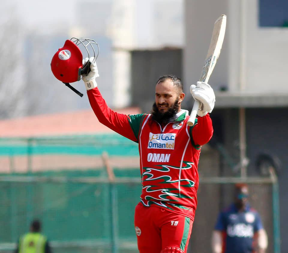 जिसम र अकिबको शतकसँगै ओमनद्वारा अमेरिकासामु २७७ रनको लक्ष्य प्रस्तुत