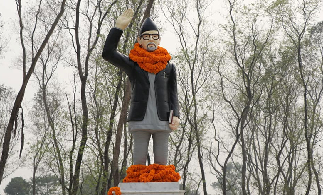 नेम्वाङले बनाए बिपीको पूर्णकदको शालिक