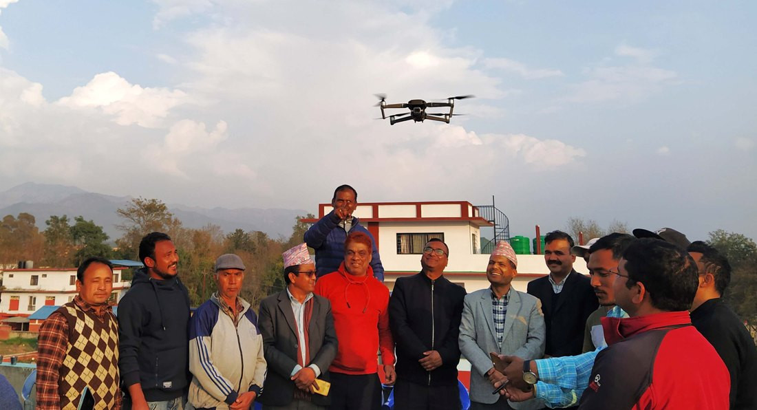 डिजिटल प्रविधिबाट पानी वितरण गर्न ड्रोनबाट अध्ययन