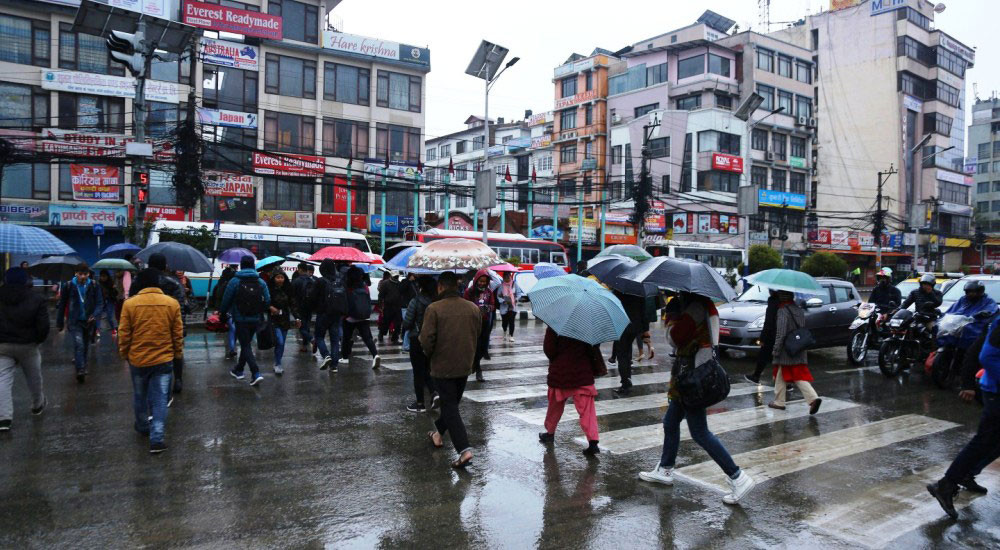 काठमाडौंसहित देशका केही स्थानमा बिहानैदेखि वर्षा