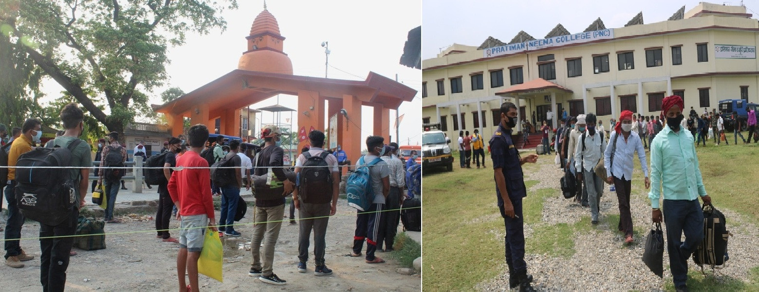 क्वारेन्टाइनमा बसेका १५३ भारतीय फर्किए, भारतबाट २१३ नेपाली आए