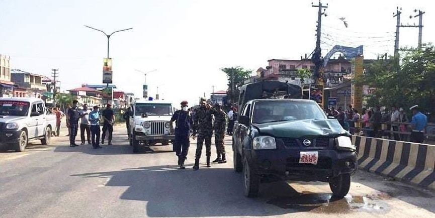सेनाको गाडीले ठक्कर दिँदा मोटरसाइकल चालकको मृत्यु