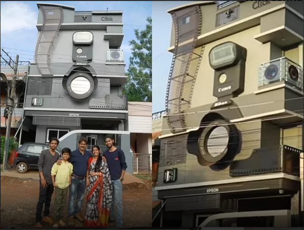 फोटोग्राफरले बनाए क्यामेराजस्तै घर, बच्चाको नाम राखे इप्सन, क्यानन र निकोन