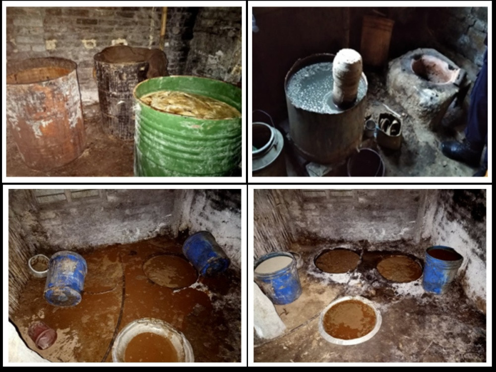 पर्सामा अवैध घरेलु मदिरा भट्टी नष्ट