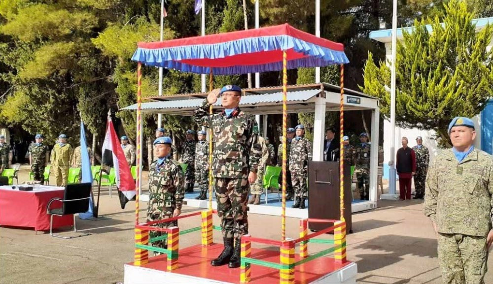 उपरथी हमालद्वारा यूएनडीओएफ मिसन सिरियाको हेड मिसन र फोर्स कमान्डरको कार्यभार ग्रहण