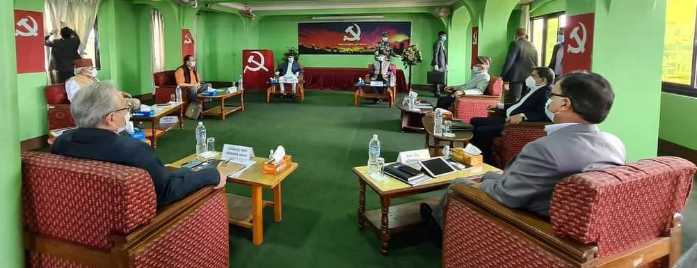 नेकपाको सचिवालय बैठक सुरु, पार्टी एकतापछि दाेस्राेपल्ट केपी ओली पेरिसडाँडामा