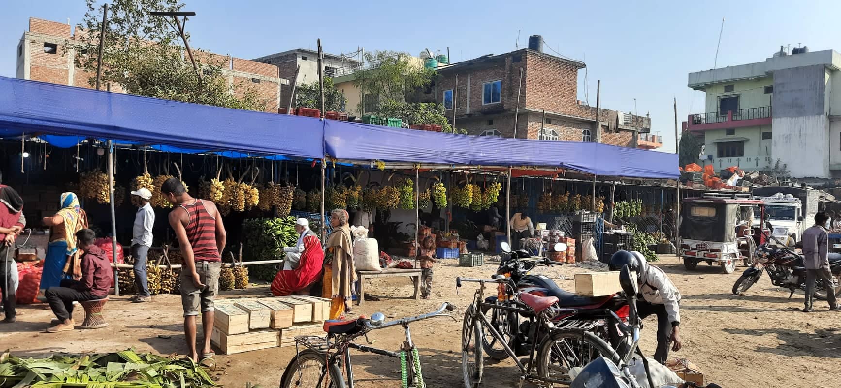 छठ पर्वको पूर्व सन्ध्यामा केरा किन्नेको भीड
