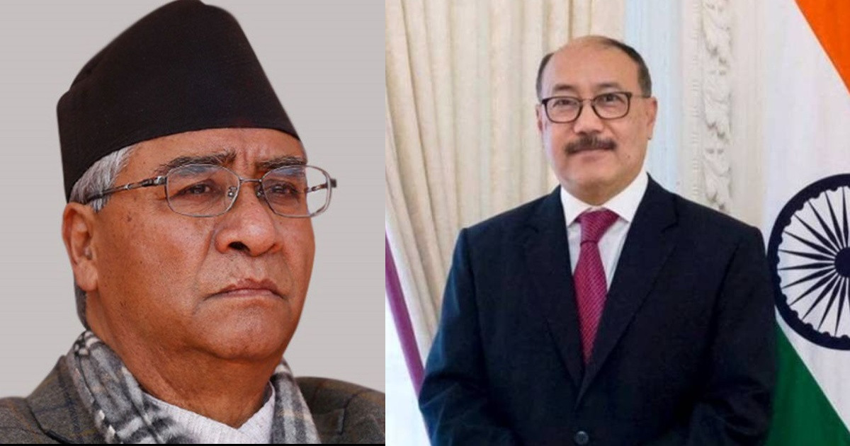 कांग्रेस सभापति देउवासँग भारतका विदेश सचिव श्रृंगलाको भेटवार्ता