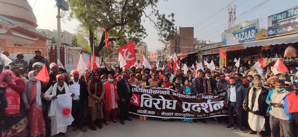 प्रदेश २ का आठै जिल्लामा दाहाल–नेपाल समूहको प्रदर्शन