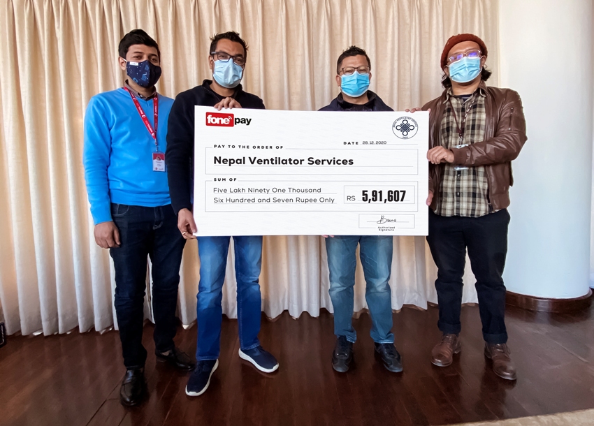 नेपाल भेन्टिलेटर बैंकलाई फो पेमार्फत सहयोग रकम हस्तान्तरण 