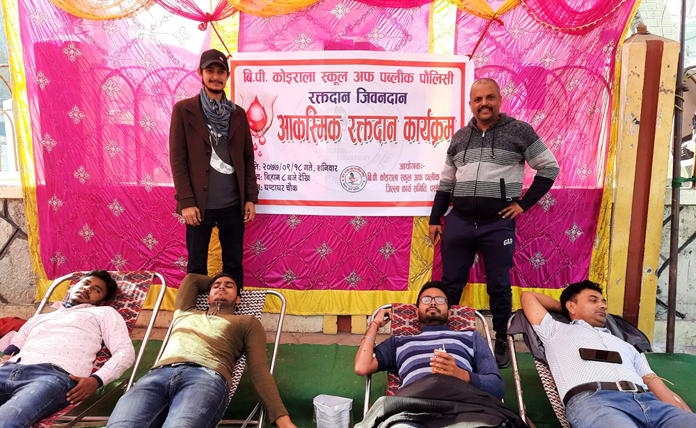 दीर्घरोगीका लागि वीरगंजमा आकस्मिक रक्तदान
