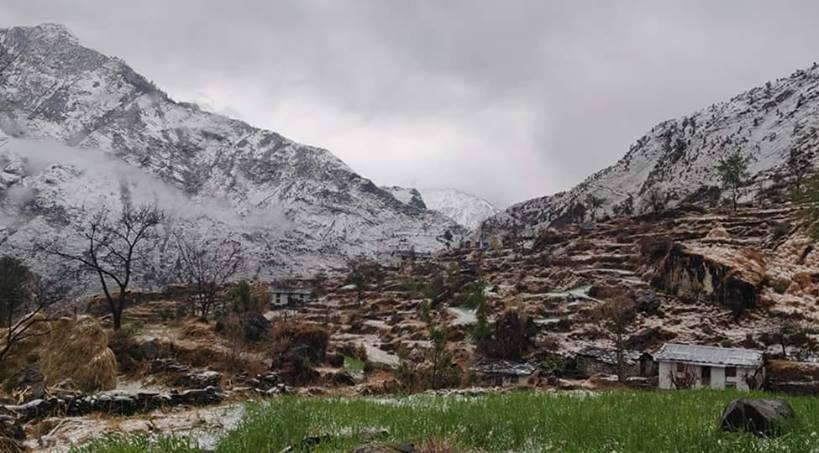 दार्चुलामा हिमपात, जनजीवन प्रभावित
