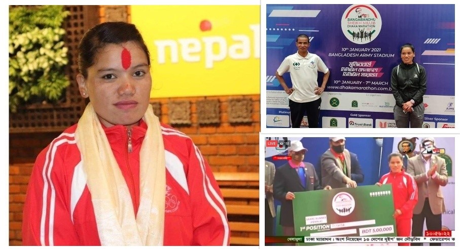 बंगलादेशमा पुष्पाले जितिन् काश्य पदक