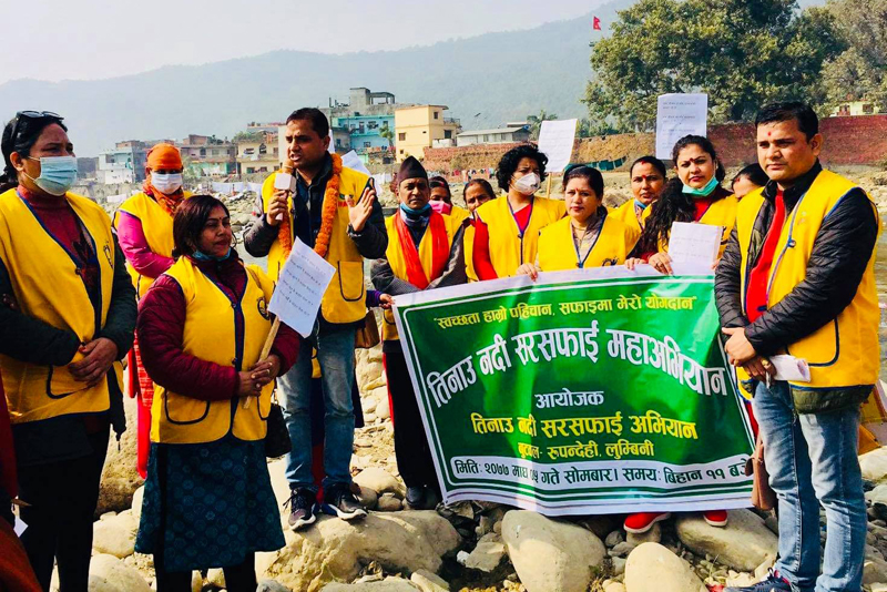 तिनाउमा सरसफाइ अभियान सुरु 