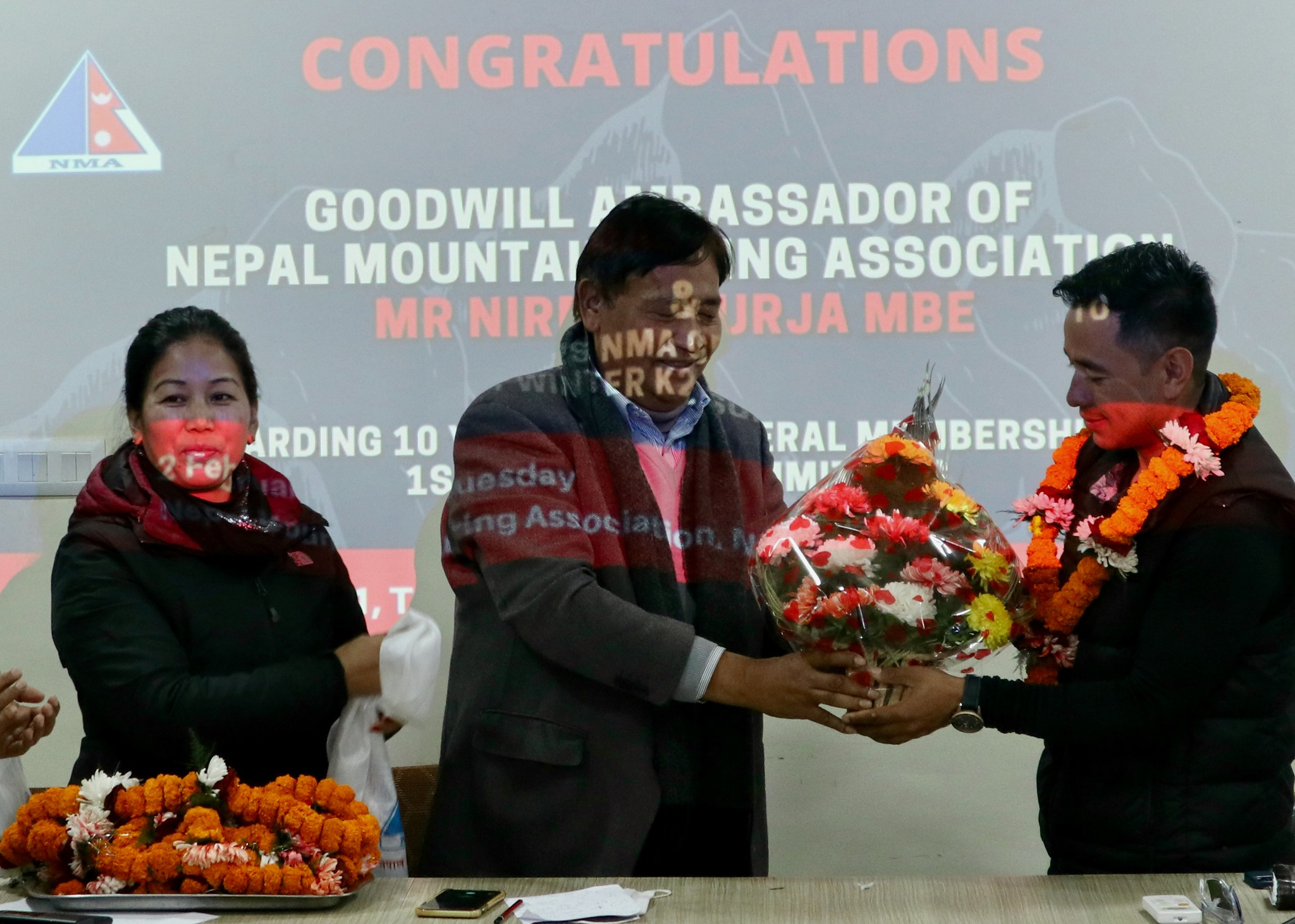 कीर्तिमानी आरोही निर्मल पूर्जा पर्वतारोहण संघको सद्भावनादूत
