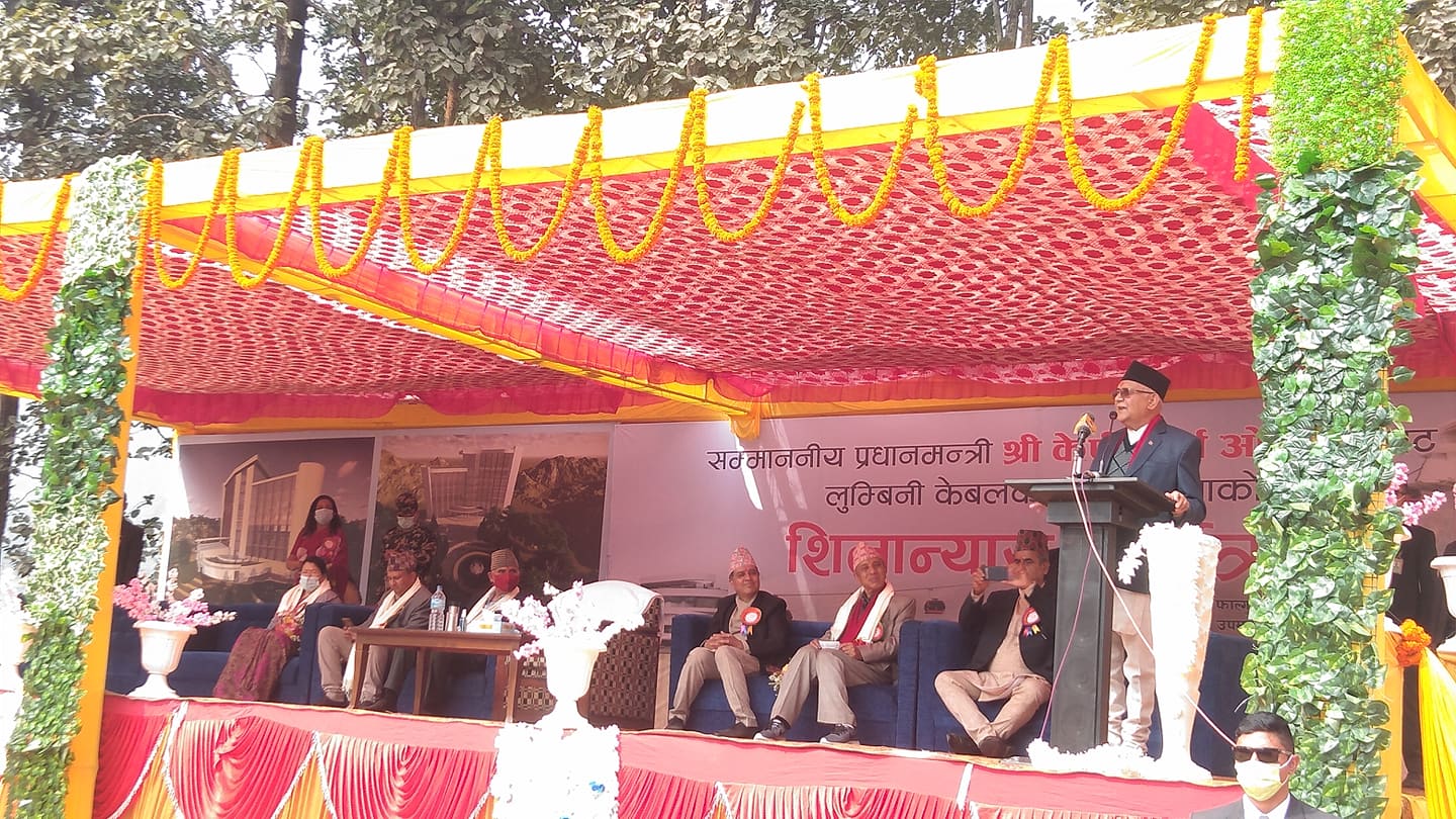 प्रधानमन्त्री ओलीले शिलान्यास गरे लुम्बिनी केबलकार आयोजना 