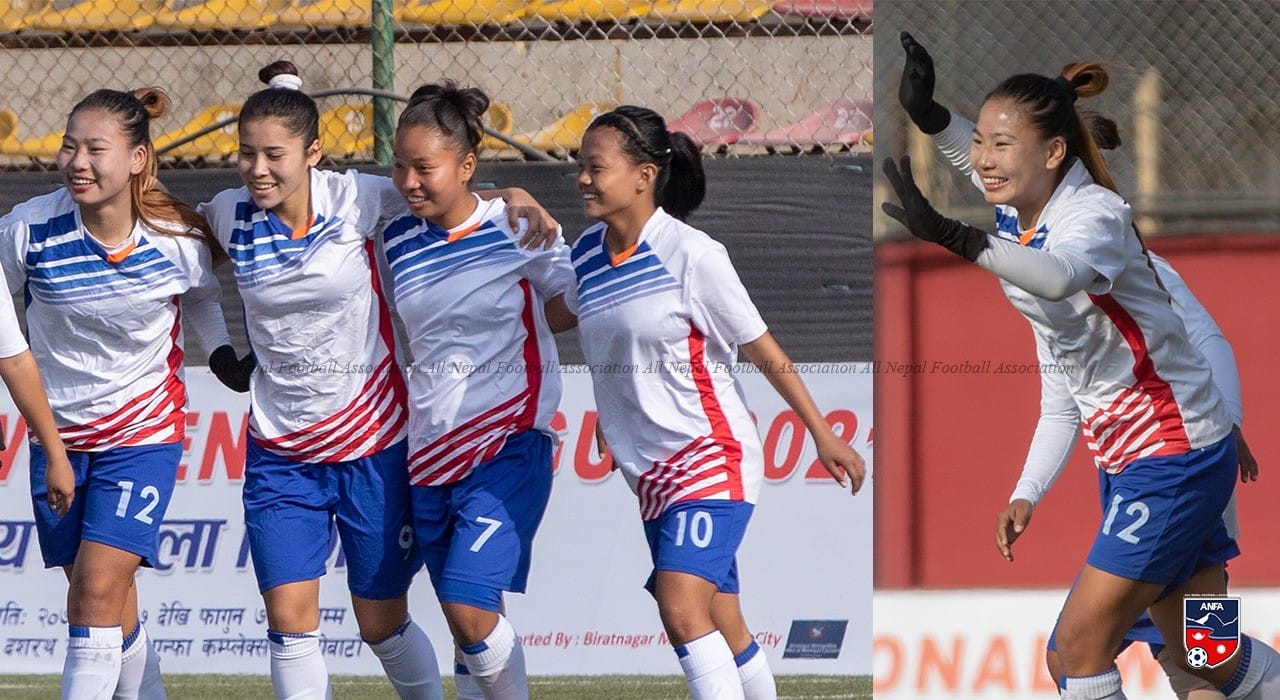 महिला लिगमा चौदण्डीले चन्द्रपुरको सामना गर्दै