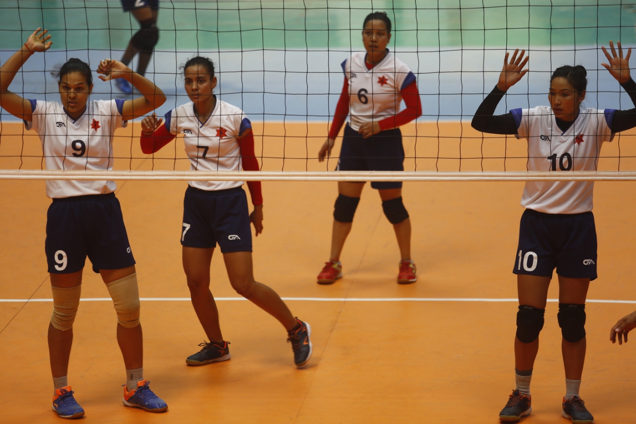 महिला भलिबलमा एपीएफ र न्यु डायमण्डको जित