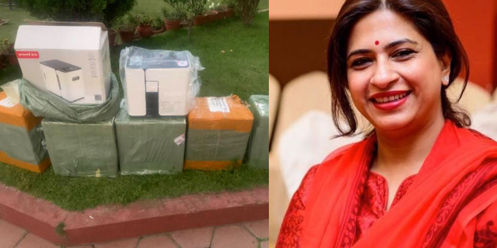 हिन्दू महासंघकी वरिष्ठ उपाध्यक्ष साउदद्वारा अक्सिजन कन्सनट्रेटरसहित स्वास्थ्य सामग्री सहयोग 