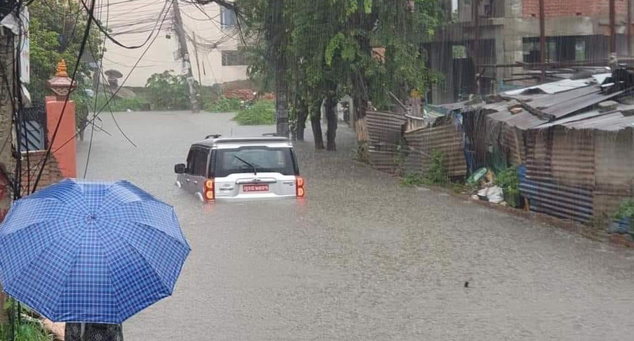 काठमाडौंको घट्टेकुलो, मैतीदेवी र माइतीघर क्षेत्रमा डुबान