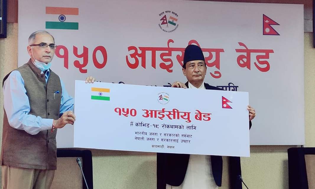 देउवालाई बधाईसहित भारतको डेढ सय आईसीयू बेड सहयोग 