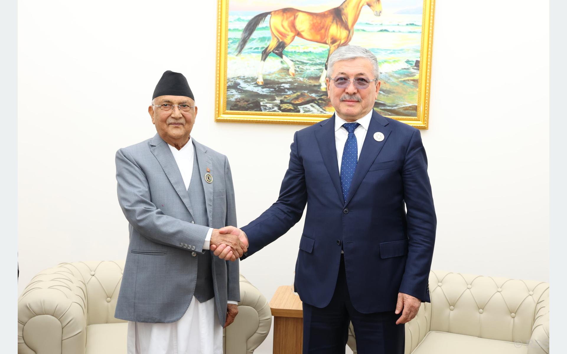 प्रधानमन्त्री ओली र किर्गिज गणतन्त्रका मन्त्रिपरिषद्का अध्यक्ष कासिमालिभबीच भेटवार्ता