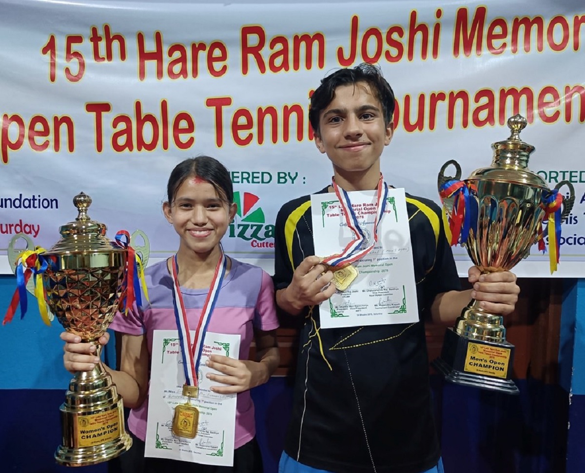 टेबलटेनिस प्रतियोगितामा गनन्जय र सुस्मितालाई स्वर्ण