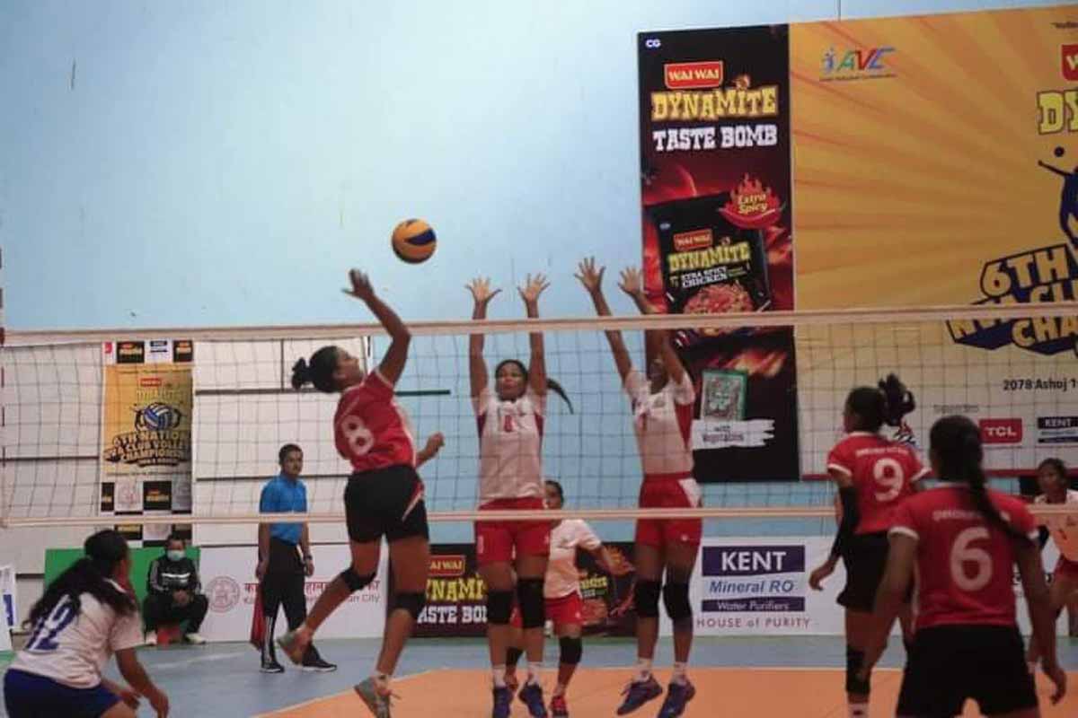 महिला भलिबलमा एपीएफ र न्यु डाइमन्डको विजयी सुरुवात