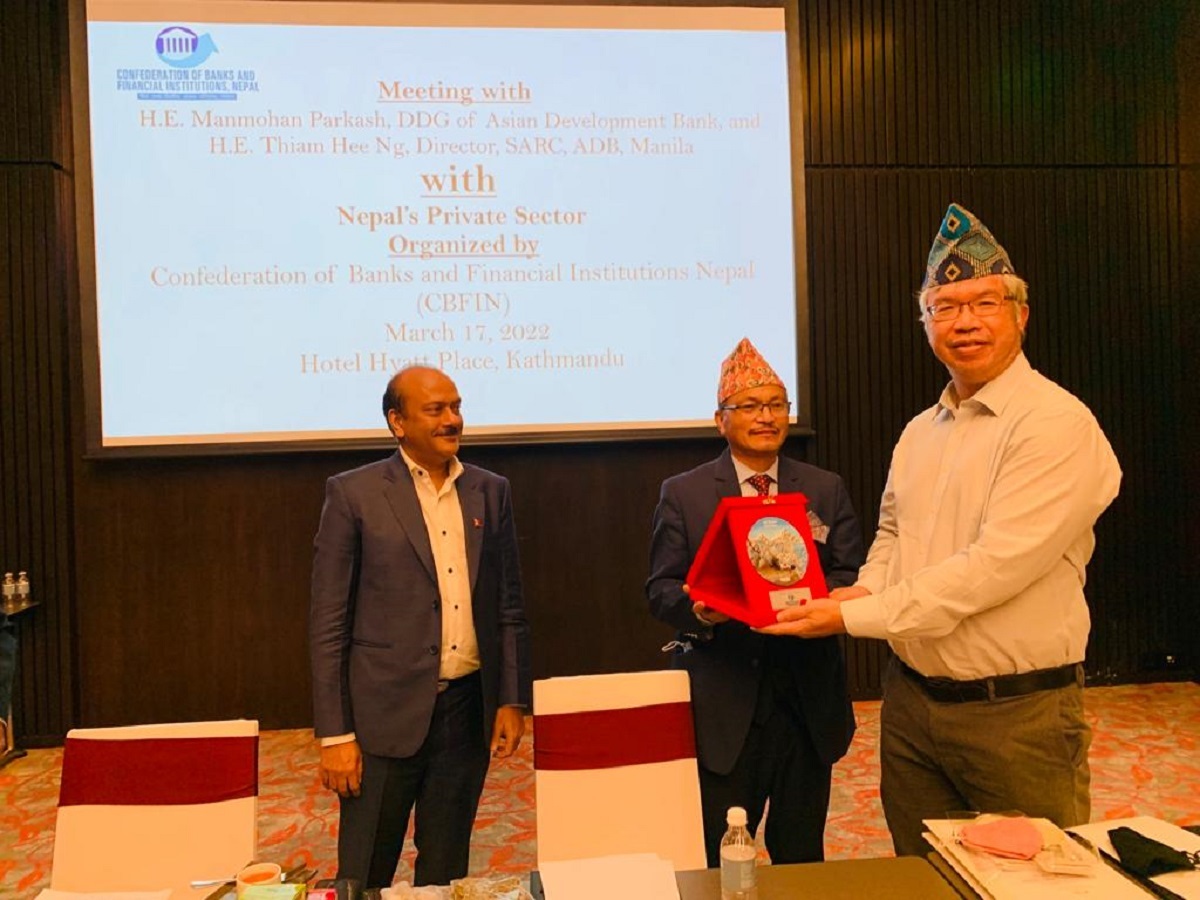 आत्मनिर्भर अर्थतन्त्रका लागि सीबीफीनसँग मिलेर काम गर्ने एडीबीको इच्छा