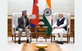 भारतका प्रधानमन्त्री मोदी र सभापति लामिछानेबीच भेटवार्ता