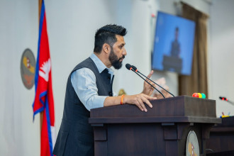 रास्वपा सभापति लामिछानेले संसदमा सम्बोधन गर्दै