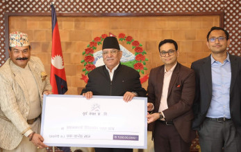 भूकम्प प्रभावितका लागि सूर्य नेपालद्वारा १ करोड ४० लाख सहयोग