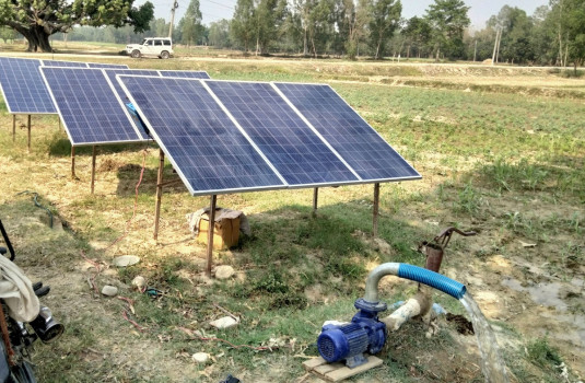 खेती सिँचाइ गर्न सोलार प्यानल प्रयोग