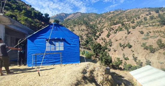 जाजरकोट भूकम्प : रुकुम पश्चिममा दश हजार अस्थायी आवस निर्माण