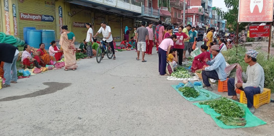 दाङ लमहीका किसान सडक किनारमा तरकारी बेच्दै