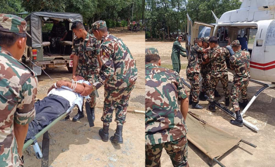 भोटेकोशी बाढीपछि ११४ जनाको हवाई उद्धार