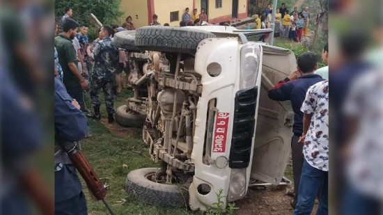रुकुमको बागबजारमा जिप दुर्घटना हुँदा ८ जना घाइते
