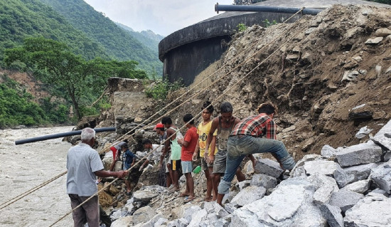 निर्माणाधीन बृहत् खानेपानी आयोजनामा विपद्‍ले विलम्ब