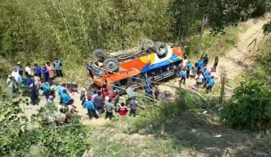 धनकुटामा बस दुर्घटना हुँदा एकको मुत्यु, १४ जना घाइते