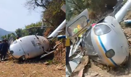 खोटाङमा एयर डाइनेष्टीको हेलिकप्टर दुर्घटना