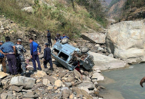 म्याग्दीमा 'इको भ्यान' दुर्घटना हुँदा एक जनाको मृत्यु, तीन घाइते