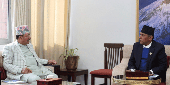 राष्ट्रियसभा अध्यक्ष दाहालसँग प्रमुख निर्वाचन आयुक्त भण्डारीको भेट