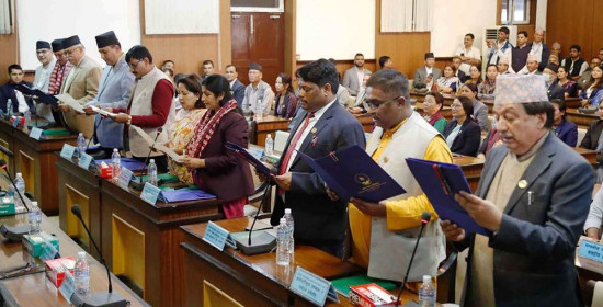 संसदीय समितिमा निर्वाचित सभापतिहरुले लिए शपथ