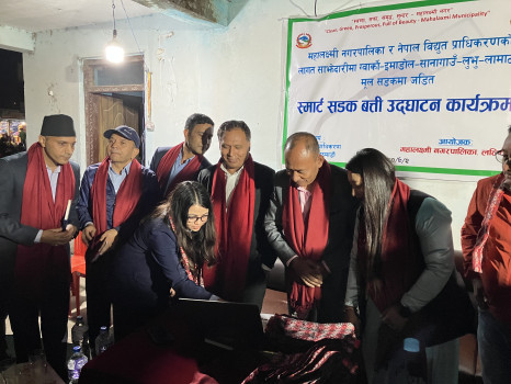 ग्वार्को–लामाटार सडकमा स्मार्ट बत्ती जडान