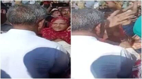बाढीपीडित महिलाले हानिन् सांसदलाई थप्पड
