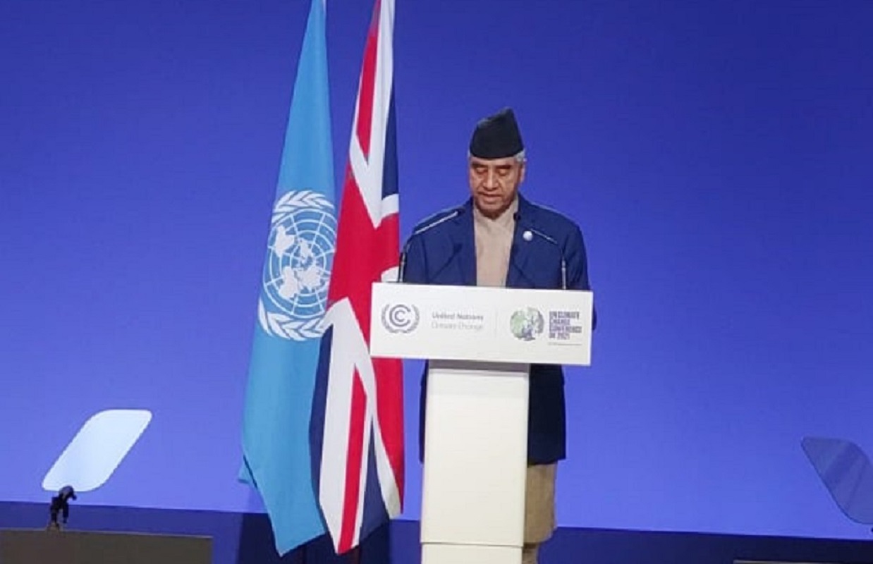 ग्लास्गोमा प्रधानमन्त्री देउवाले भने- २०४५ सम्ममा कार्बन उत्सर्जन शून्य बनाउँछौं