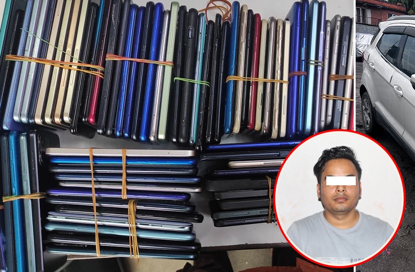 चोरीको गाडी र ८० थान मोबाइलसहित रामेछापका मिलन श्रेष्ठ पक्राउ 