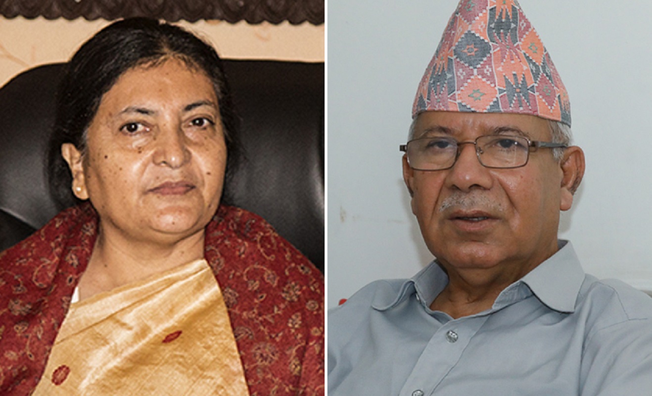 नयाँ दल दर्ताका लागि निवेदन दिएपछि पहिलो पटक माधव नेपालले भेटे राष्ट्रपति